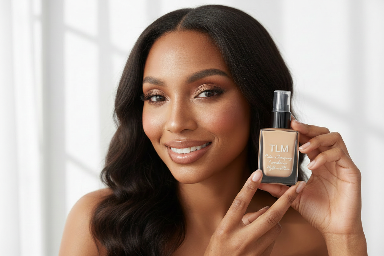 lasse die frau etwas meinen tlm foundation in der hand halten